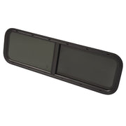DURAFORCE 42" W × 12" H RV Window W/ Trim Ring Horizontal Slide Dark Black For RV Trailer