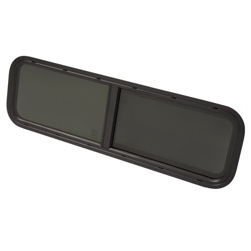 DURAFORCE 42" W × 12" H RV Window W/ Trim Ring Horizontal Slide Dark Black For RV Trailer