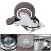 DURAFORCE 4 Piece 2 Inch Caster Wheels 360° Swivel Wheels (2 with Brake & 2 without brake)