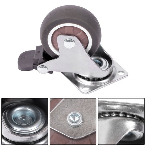 DURAFORCE 4 Piece 2 Inch Caster Wheels 360° Swivel Wheels (2 with Brake & 2 without brake)
