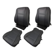 DURAFORCE Black For Ford F150 2015-2017 Driver&Passenger Bottom And Top Seat Cover Leather