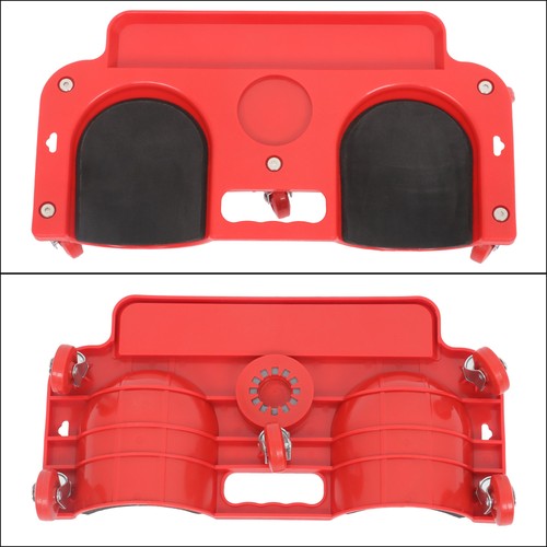 DURAFORCE Universal Rolling Knee Creeper/Pads with Tool Tray Holder + 5 Swivel Castors Red
