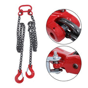 DURAFORCE Double Legs Lifting Chain Sling 3/8"x 5' w/ Grab Hook 4Ton/8800lbs Capacity G80