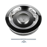 DURAFORCE 14 Full Finned Aluminum Round Air Cleaner Air Filter Kit Polished Recessed Base
