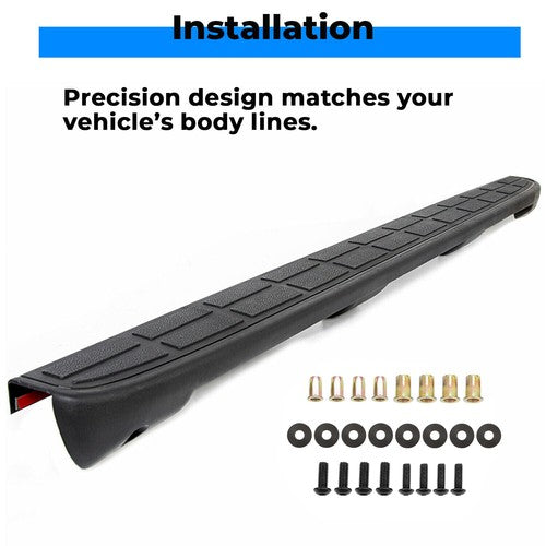 Tailgate Spoiler Cap Molding Top Protector for 1999-2007 Silverado Sierra Black