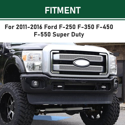 DURAFORCE Front Mesh Chrome Grille Grill Covers For 2011-2016 Ford F250 F350 Super Duty