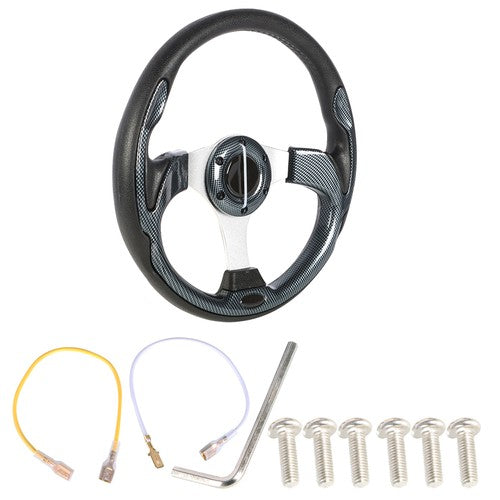 DURAFORCE Golf Cart 12.5 inch Carbon Fiber Steering Wheel Fit For Yamaha EZGO Club Car