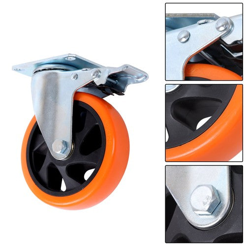 DURAFORCE 5 inch Swivel Caster Wheels with Dual Locking, Heavy Duty Castors Set of 4