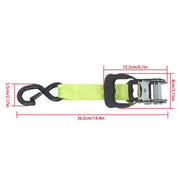 DURAFORCE 4-Pack 1.6"x8' Green Ratchet Straps Kit 5,208lb Break Strength w/ Safety S Hooks