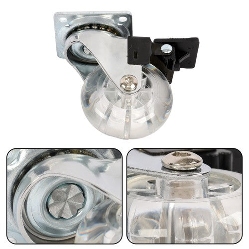 DURAFORCE 2 Inch Caster Wheels Set of 4 Heavy Duty Locking Casters with brake white