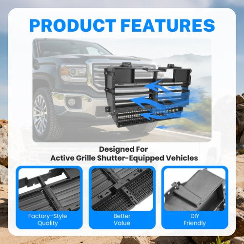 Active Grille Shutter W O Motor For 2015-2022 Chevrolet Colorado GMC Canyon
