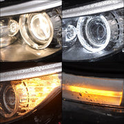 DURAFORCE Right+Left Black Halogen Clear Headlight Assembly For BMW 528i 2008 2009 2010
