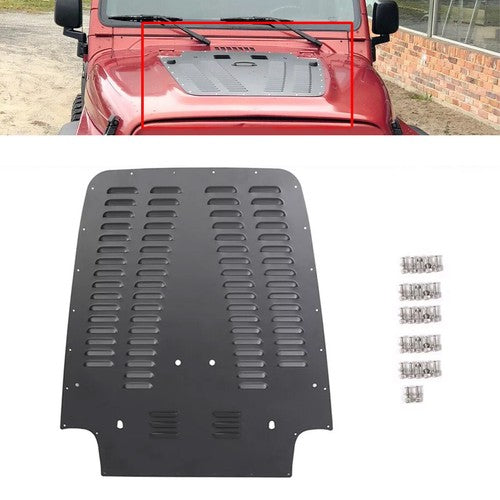 DURAFORCE Aluminum Front Vented Louver Hood Panel for 1997-2002 Jeep Wrangler TJ