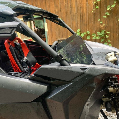 DURAFORCE Front UTV Half Windshield Dark Tinted Polycarbonate For 17-24 Can Am Maverick X3