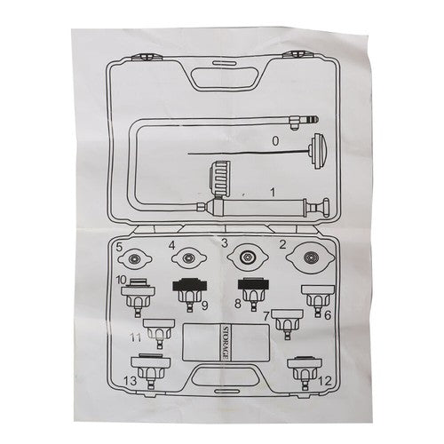 DURAFORCE 14pcs Cooling System Radiator Pressure Detector Coolant Antifreeze Leak Test Set