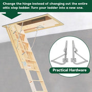DURAFORCE Pair Attic Ladder Spreader Hinge Arms FOR MFG after 2010 Werner Series 55-2