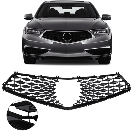 DURAFORCE Fit 2018 2019 2020 Acura TLX Front Bumper Black Grille Grill Assembly 1PCS