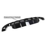 DURAFORCE For 2014-2017 Infiniti Q50 Glossy Black Rear Bumper Diffuser W/ LED Brake Light