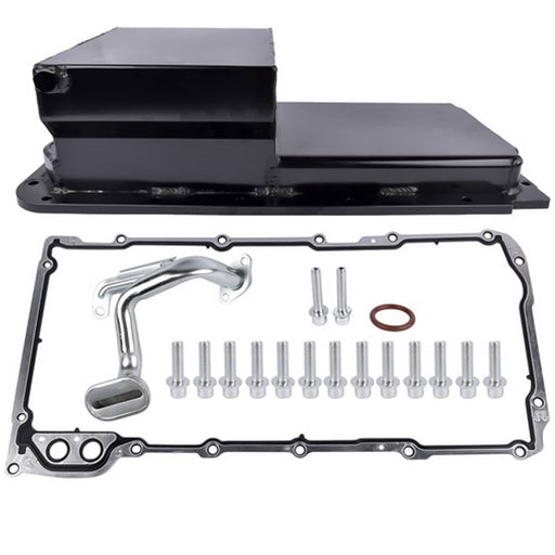 DURAFORCE New Black Front Sump Oil Pan Kit Aluminum for GM LS LS1 LS2 LS3 LS6 Engine 81004
