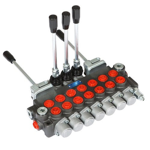DURAFORCE Hydraulic Backhoe Directional Control Valve w/ 2 Joysticks, 6 Spool, 11 GPM