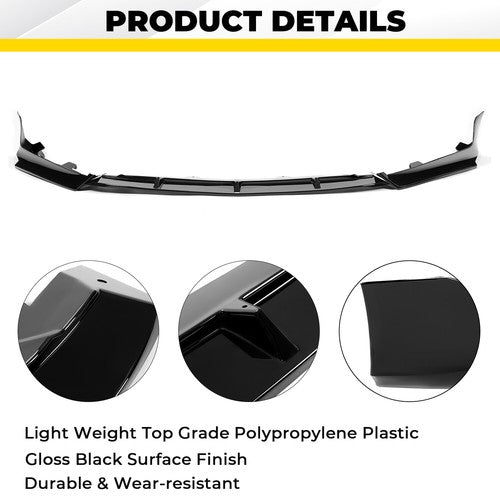 Front Bumper Lip Spoiler Splitter for 18-20 Honda Accord Sport Glossy Black