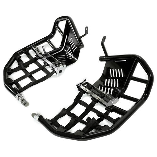Nerf Bars for Kawasaki KFX 700 Pro Peg Heel Guards Steel Side Step Bar BLK