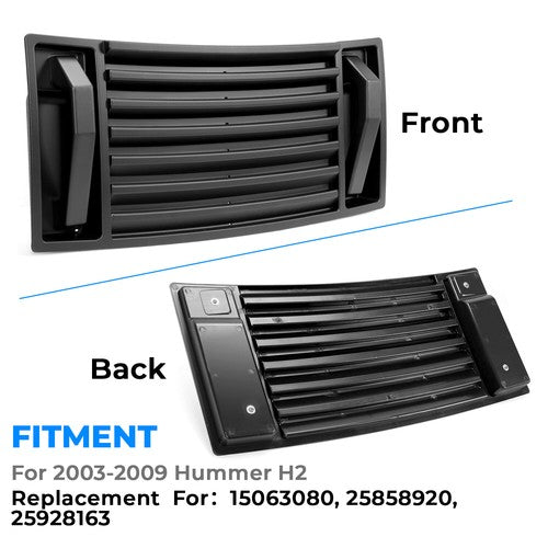 For 03-09 Hummer H2 ABS Hood Deck Vent Panel Handle Covers Trim Handles