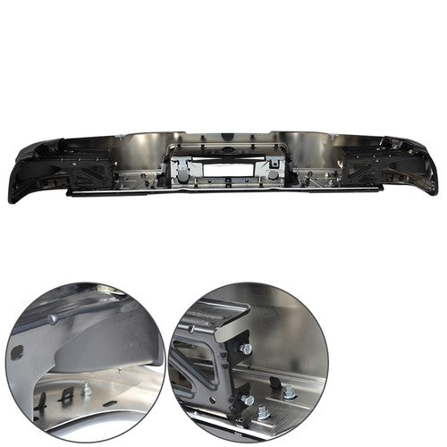 DURAFORCE Steel Rear Bumper For Silverado 1500 GMC Silverado 1500 2014-2018 Chrome