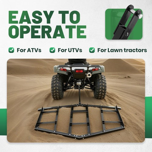 DURAFORCE 84" Driveway Drag Tow Behind Drag Harrow Gravel Grader For ATV UTV Tractor