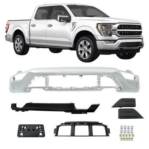 DURAFORCE Fit For Ford F-150 2021-2023 Front Bumper Face Bar 6-piece Kit W/o Sensor Holes