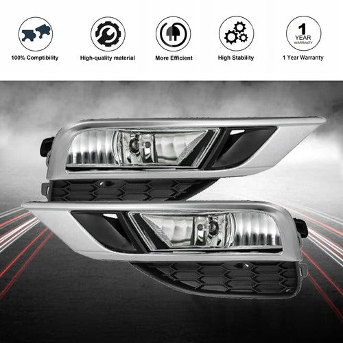 DURAFORCE Front Bumper Left+Right Side Fog Light Assembly w/Switch For Honda CRV 2015-2016