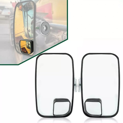 DURAFORCE 2 Magnetic Backup Mirrors For Skid Steer John Deere w/BLIND SPOT MIRRORS 600lbs