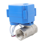 DURAFORCE Solid Motorized Ball Valve 1in Full Port SS 9-24V AC/DC NC Auto Return