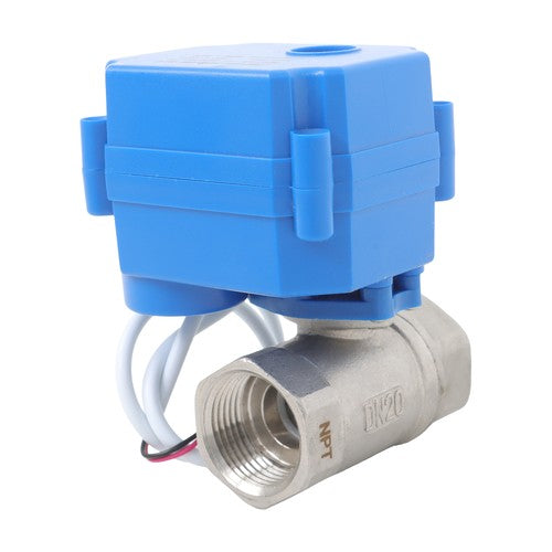 DURAFORCE Solid Motorized Ball Valve 1in Full Port SS 9-24V AC/DC NC Auto Return
