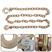 DURAFORCE W/Hooks G70 3/8in × 8FT Trailer&Truck Transport Bundle Chain Steel Gold 6600lbs