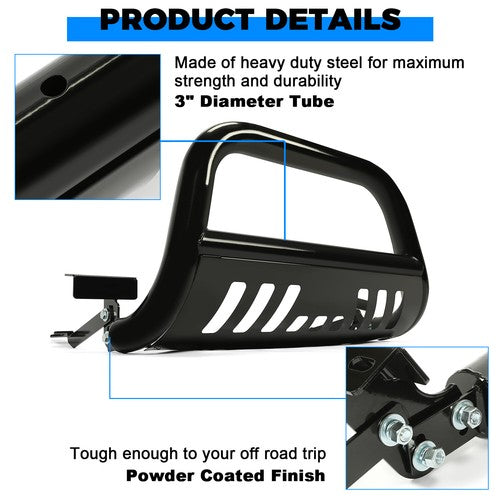 Brush Bull Bar Push Front Bumper Grille Guard for 2009 2023 Dodge Ram 1500
