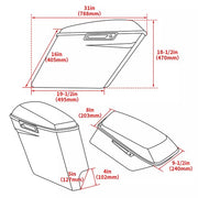 DURAFORCE 5" Stretched Hard Saddlebags For Harley Electra Road Street Glide Dyna 1993-2013