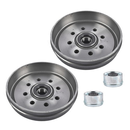 DURAFORCE 2 Pack 12"x2" Trailer Brake Hub Drum Kit 8 on 6.5" Bolt Pattern for 7000lbs Axle