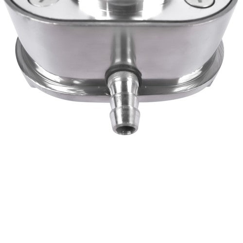 DURAFORCE Polished Aluminum Finned Oval PCV + Push-in Breather Combo Valve Cover Set of 2