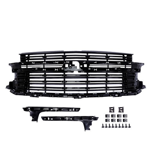 DURAFORCE Black Front Bumper Grille For 2021-2024 Chevrolet Tahoe Suburban LT 84634392