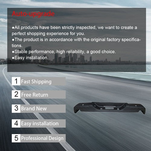 DURAFORCE Rear Step Bumper For 2007-2013 Chevrolet Silverado 1500 Black With Object Sensor