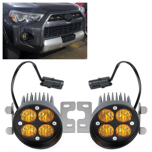 DURAFORCE Pair LED Fog Lights Amber With Brackets for Toyota Tacoma 4Runner Tundra 2010-2023