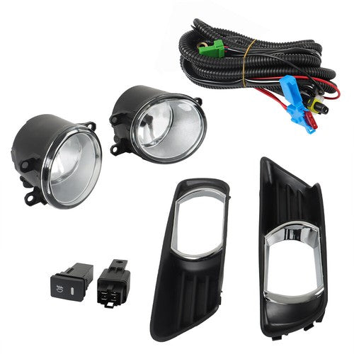 DURAFORCE Fit For Toyota Camry 2007-2009 Front Fog Lights Lamps+Bezel+Switch Kit Clear New
