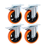 DURAFORCE 5 inch Swivel Caster Wheels with Dual Locking, Heavy Duty Castors Set of 4