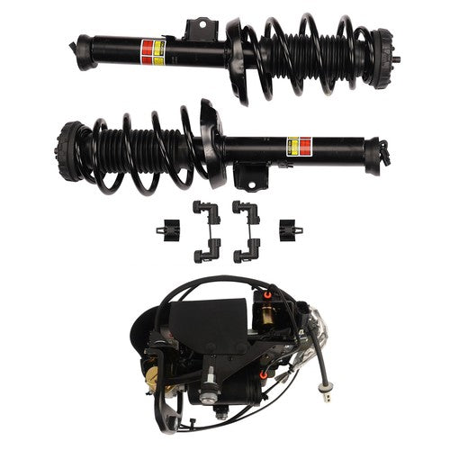 DURAFORCE Set of 3 Front Shock Strut Assys & Air Compressor For Cadillac XTS 3.6L V6 13-19