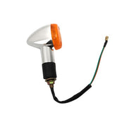 DURAFORCE 2×Amber Chrome Front Rear Turn Signal Blinker Indicator Light Motorcycle