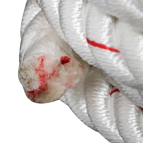 DURAFORCE 3/4IN x120FT High Strength Braided Rope Breaking Strength 2038 Pounds White Red
