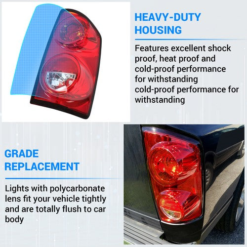 Tail Light for 2007-2008 Dodge Ram 1500 and 2007-2009 Ram 2500 3500 Passenger Side