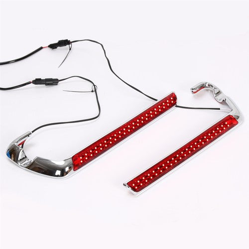 DURAFORCE Saddlebag Latch LED Light Red Cover For Harley Road Street Glide 2014-2023 2024