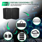 DURAFORCE DJ Event Facade White & Black Scrim Metal Frame Booth +Travel Bag Case